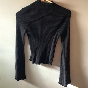Black bell sleeve sweater